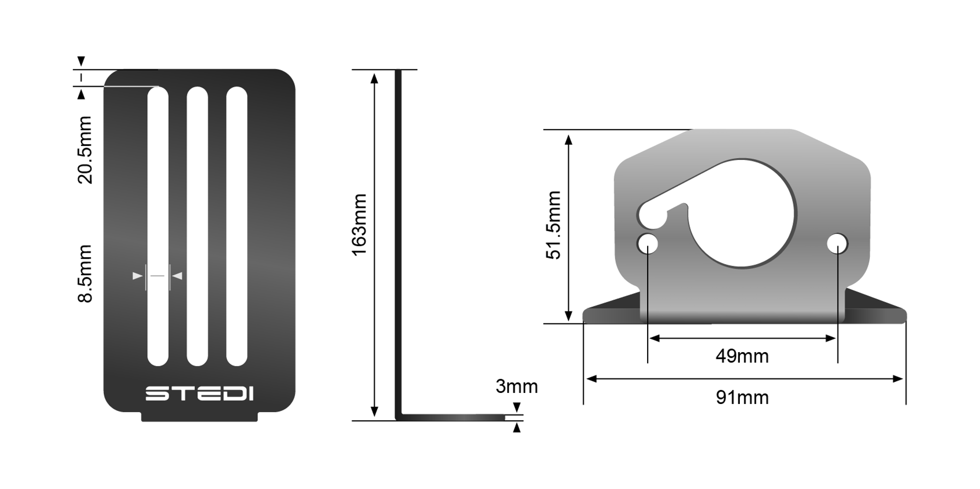 STEDI Roof Rack Light Bracket | Surface Rock Light